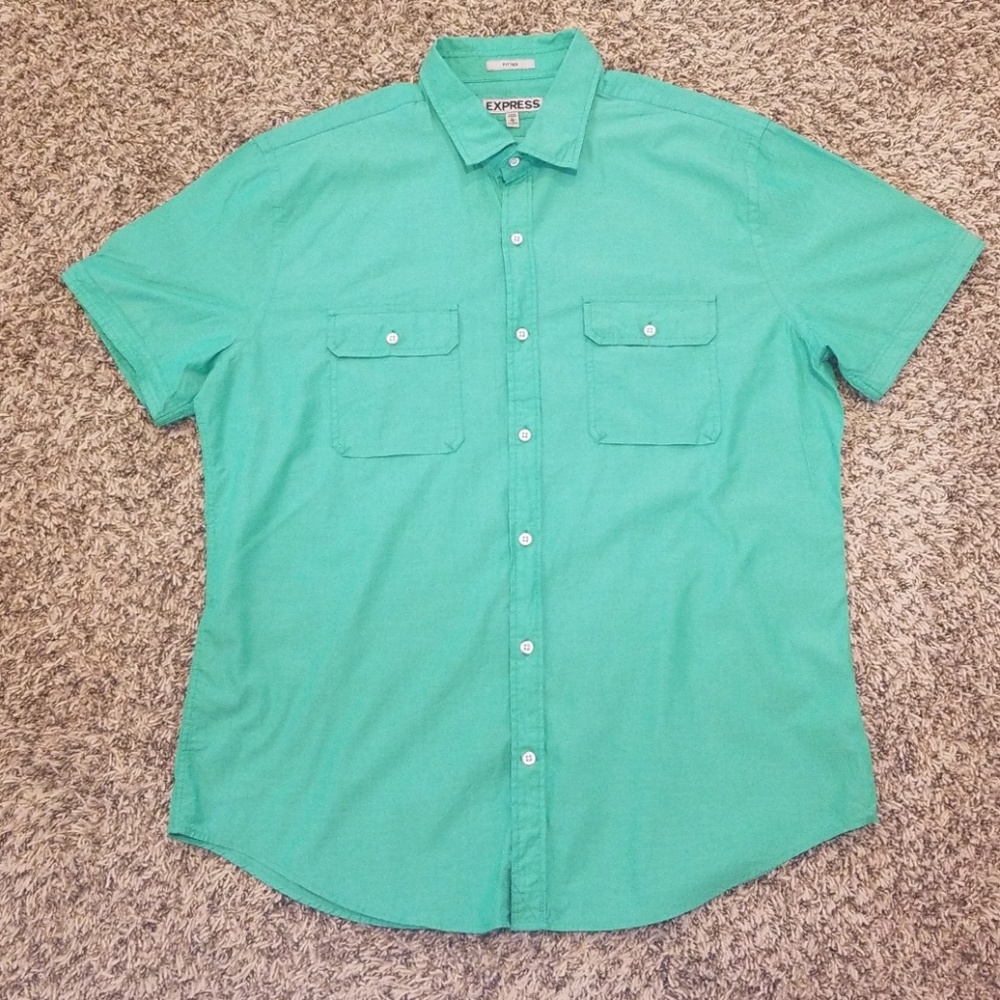 🔥Express Light Green XL Fitted Button Down